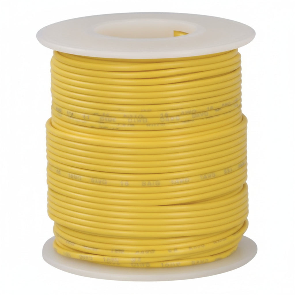 16 Awg Stranded Hook Up Wire- Yellow - 1 Metre