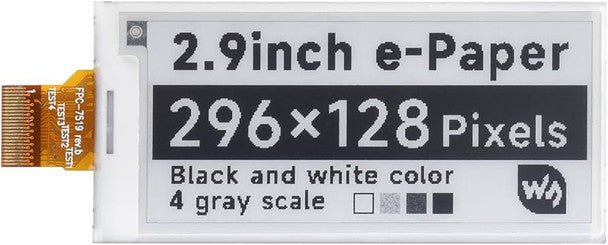 2.9inch E-paper Display Monochrome Raw E-ink Screen