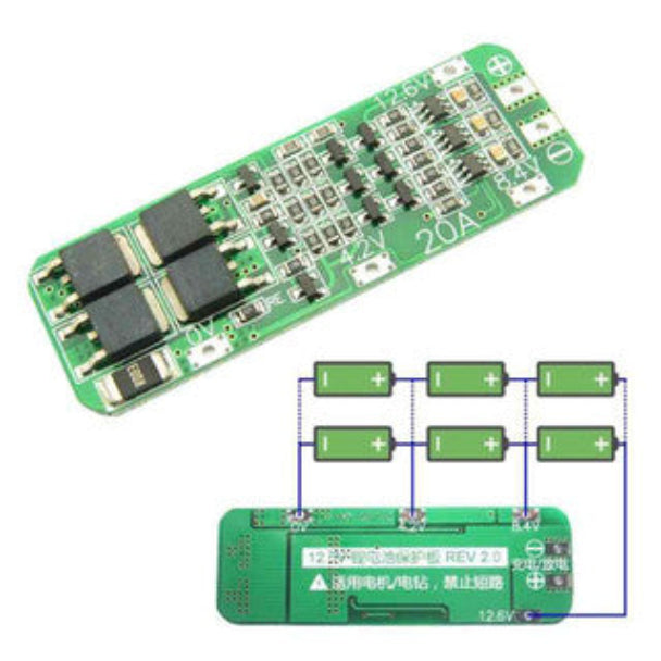 3S 20A Li-ion Battery 18650 BMS Board 12.6V