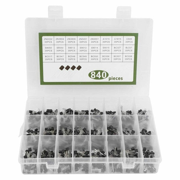 840pcs/set 24Values NPN/PNP Plug-in Triode Kit
