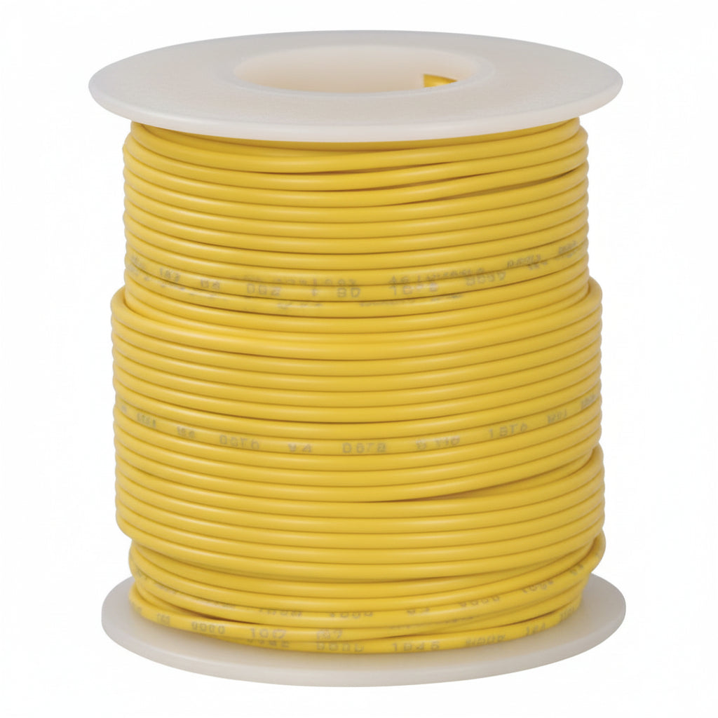 18 Awg Stranded Hook Up Wire- Yellow - 1 Metre
