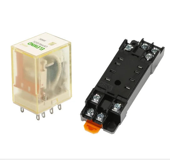 ONPOW Electromagnetic Relay 10A 8PIN Coil DPDT DC12V with Base ORU-2C-L