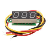 0.28inch 0-100V Three Wire DC Voltmeter Yellow