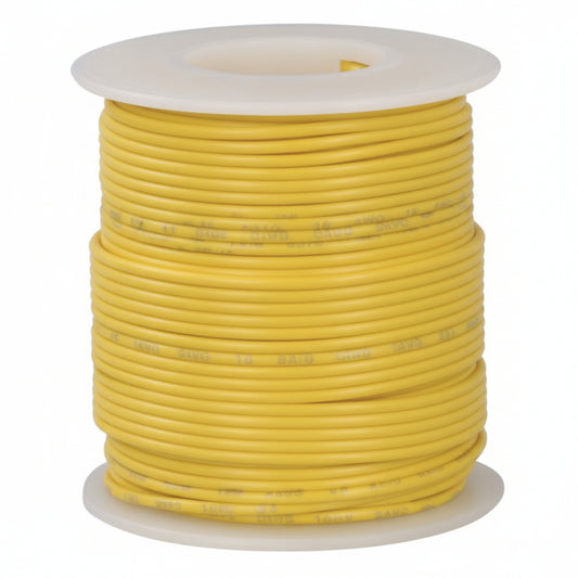 16 Awg Stranded Hook Up Wire- Yellow - 1 Metre