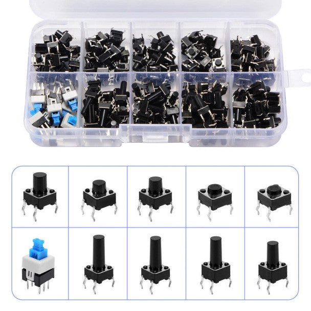 180pcs Micro Momentary Tactile Push Button Switch Kit