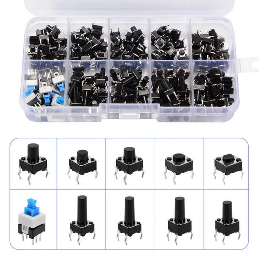 180pcs Micro Momentary Tactile Push Button Switch Kit