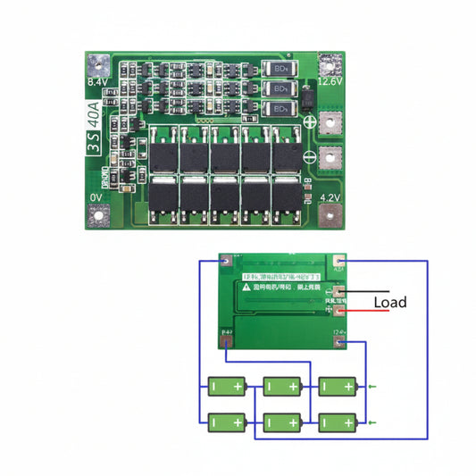 18650 BMS Board 3S 40A Balanced 12.6V