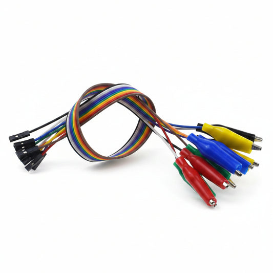 30cm 10Pin Alligator Clip to Dupont Line Female