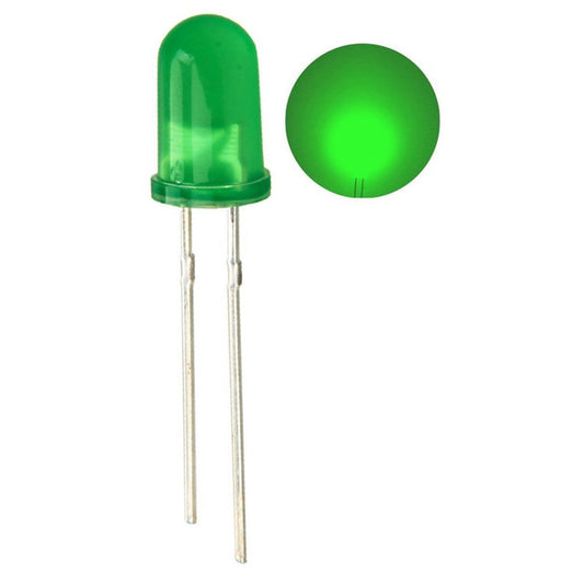 5mm Diffused Bright LED Diode Green
