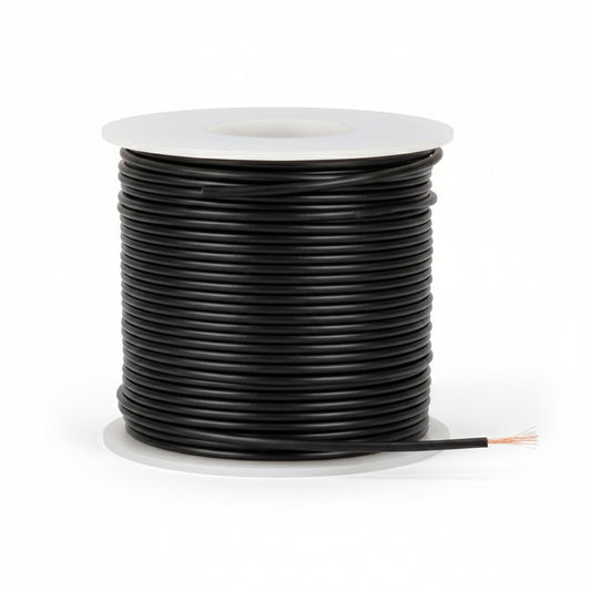 18 Awg Stranded Hook Up Wire- Black - 1 Metre
