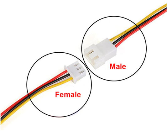 JST XH2.54 3-Pin Male and female wire connector