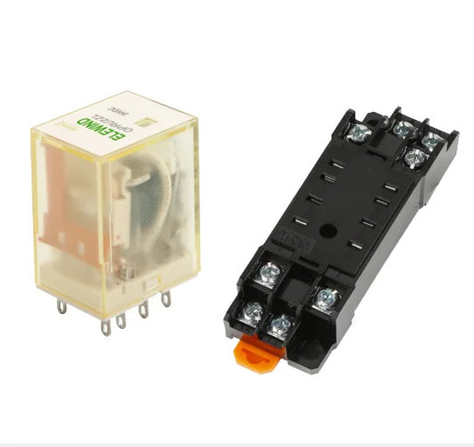 ONPOW Electromagnetic Relay 10A 8PIN Coil DPDT DC12V with Base ORU-2C-L