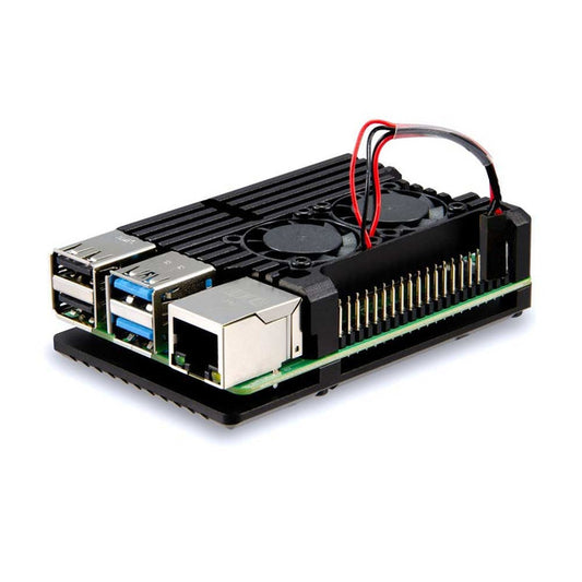 Raspberry Pi 4B Metal Aluminum Case with double Fans