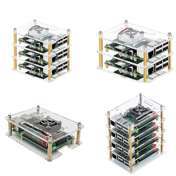 Raspberry Pi 4/3B+ 3-layer acrylic shell