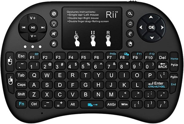 Rii 2.4GHz Mini Wireless Keyboard with Touchpad,QWERTY,LED Backlit,Portable Keyboard