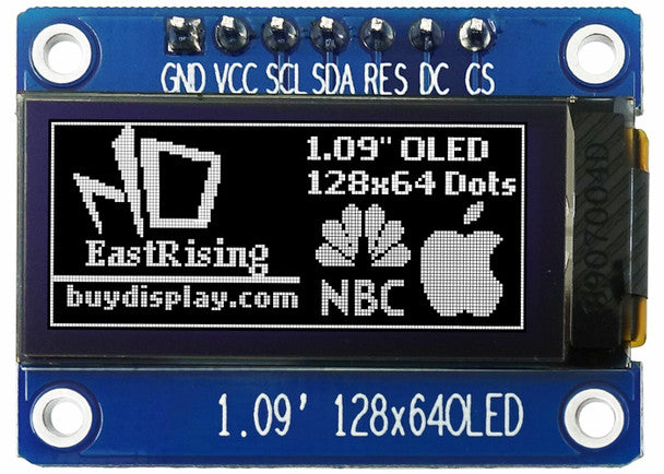 SPI White 1.09 inch OLED Display Module 64x128 Arduino,Raspberry Pi