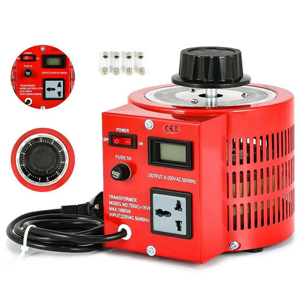 TDGC Meter Display Variac 0-250V Single Phase 2KVA AC Regulator