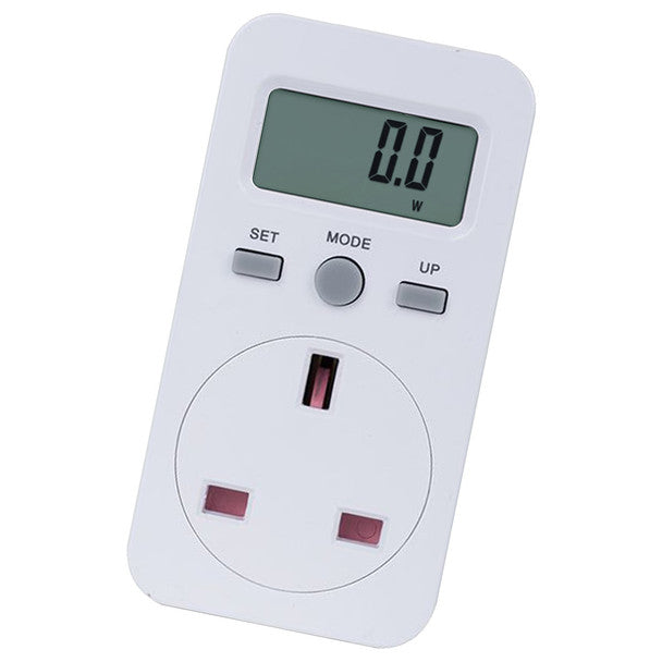 UK Plug Plug-in Digital LCD Energy Monitor Meter